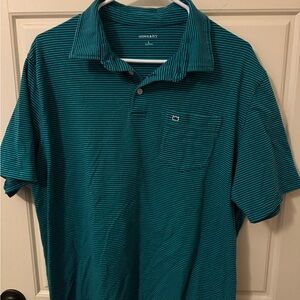 Crown & Ivy Teal Striped Polo Shirt